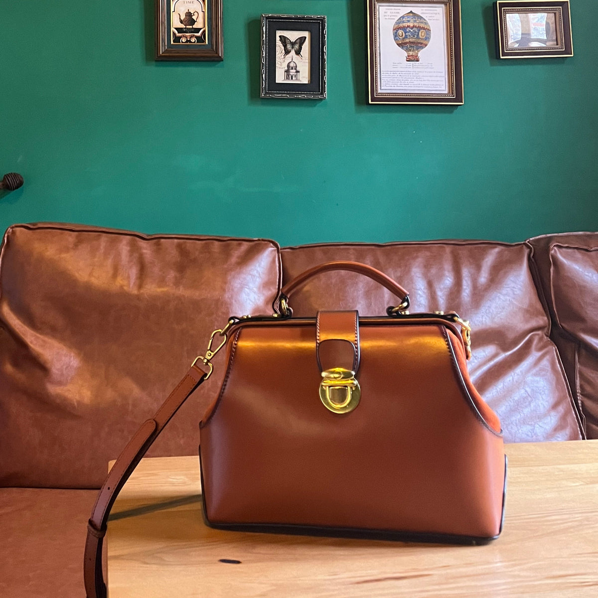Vintage Brown Leather Doctor Bag: Structured Elegance Meets Modern