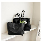 Women's Black Leather Tote Bag With Zipper Soft Black Leather Purse Soft Tote Bags