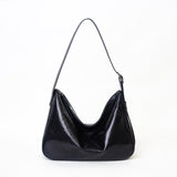 Black Leather Hobo Shoulder Bag Medium Hobo Purse Womens Black Leather Hobo Bag - Annie Jewel