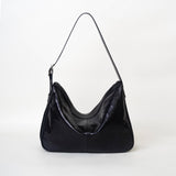 Black Leather Hobo Shoulder Bag Medium Hobo Purse Womens Black Leather Hobo Bag - Annie Jewel