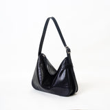 Black Leather Hobo Shoulder Bag Medium Hobo Purse Womens Black Leather Hobo Bag - Annie Jewel