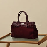 Genuine Leather Suede Tote Burgundy Leather Tote Bag Suede Leather Bag Womens - Annie Jewel