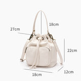 Small Cotton Canvas Bucket Bag Canvas Crossbody Bucket Bag