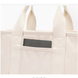 Women's Zippered Canvas Tote Bag Cotton Canvas Tote Cotton