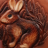 Bunny Embossed Bag Circle Leather Handbag Canteen Crossbody Bag