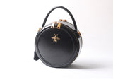 green Round Purse Leather Round Bag Circle Leather Purse Womens