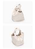 Women's Small Canvas Basket Bag Thick Canvas Bucket Bag