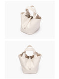 Women's Small Canvas Basket Bag Thick Canvas Bucket Bag