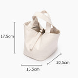 Women's Small Canvas Basket Bag Thick Canvas Bucket Bag