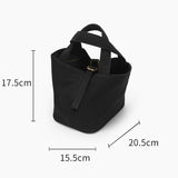 Women's Small Canvas Basket Bag Thick Canvas Bucket Bag