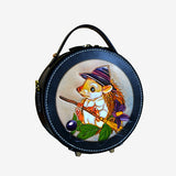 Leather Carving Bag round leather handbag