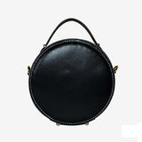 Handcraft Leather Carving Cat Bag Leather Round Bags Purse