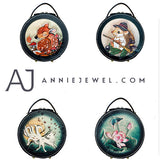 Handcraft Leather Carving Cat Bag Leather Round Bags Purse