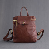 brown Leather Backpack Womens Small Leather Rucksack Womens