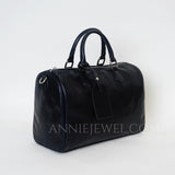 Women's Boston Bag Black Small Leather Boston Bag Leather Bags Boston Handbag - Annie Jewel