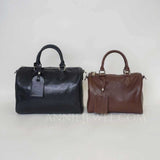 Women's Boston Bag Black Small Leather Boston Bag Leather Bags Boston Handbag - Annie Jewel