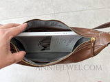 Detail of Genuine Leather Hobo Bag Brown Women's
