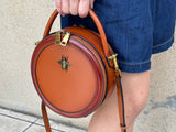 leather circle bag circle leather handbag leather round bag
