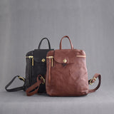 Ladies Black Leather Backpack Small Leather Black Backpack Womens