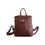 Brown Leather Rucksack Ladies Genuine Leather Backpack Womens Brown
