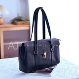 black Genuine Leather Satchel Tote Bag Satchel Large Satchel Bag Womens