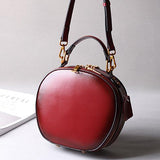 Leather Bag Round Leather Circle Bag Round Leather Crossbody Bag Womens