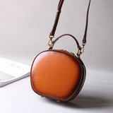 Leather Bag Round Leather Circle Bag Round Leather Crossbody Bag Womens