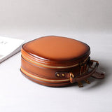 Round Purse Leather Circle Bag Circle Leather Handbag For Ladies
