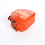Leather Circle Bag Circle Leather Purse Round Leather Crossbody Bag With Cat Kitty