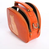 Leather Circle Bag Circle Leather Purse Round Leather Crossbody Bag With Cat Kitty