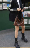Women's brown Leather Hobo Tote Bag Black Hobo Shoulder Bag Leather Hobo Crossbody