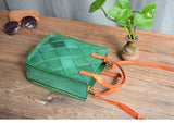 green Leather Mini Tote Bag Mini Leather Tote Handbags Small Leather Tote Womens