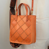 tan Leather Mini Tote Bag Mini Leather Tote Handbags Small Leather Tote Womens