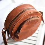 round leather purse Round Leather Crossbody Bag