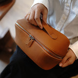 Genuine Leather Makeup Cosmetic&Toiltery Bags Purse Pouch