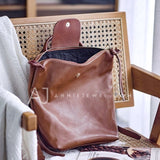 Genuine Leather Rucksack Womens Small Backpack Leather