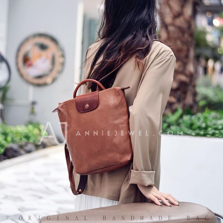 brown leather backpack for women Brown Leather Rucksack Ladies Genuine Leather Backpack Womens Brown