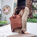 Brown Leather Rucksack Ladies Genuine Leather Backpack Womens Brown