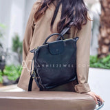 black Leather Rucksack Ladies Genuine Leather Backpack Womens Brown