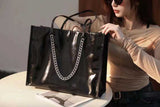 Black Patent Leather Tote Bag Satchel Tote Bag Satchel Handbags