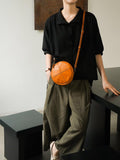 Round Leather Bag Round Leather Crossbody Bag
