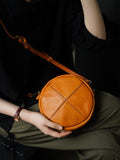 Round Leather Bag Round Leather Crossbody Bag