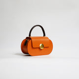 tan Leather Round Bag Small Round Leather Handbag Round Leather Purse Womens