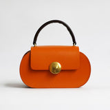 Leather Round Bag Small Round Leather Handbag Round Leather Purse Womens