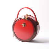Leather Bag Round Leather Handbag Round Leather Crossbody Bag