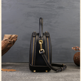 Cute Round Leather Handbag Panda Embossed Bag Womens