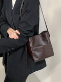 brown Leather Bucket Bag Purse Mini Leather Bucket Bag Crossbody