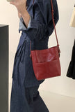 Red Leather Bucket Bag Purse Mini Leather Bucket Bag Crossbody