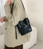 Small Bucket bag Crossbody Genuine Leather Bucket Bag Small Bucket Bag With Handle - Annie Jewel