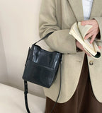 black Leather Bucket Bag Purse Mini Leather Bucket Bag Crossbody